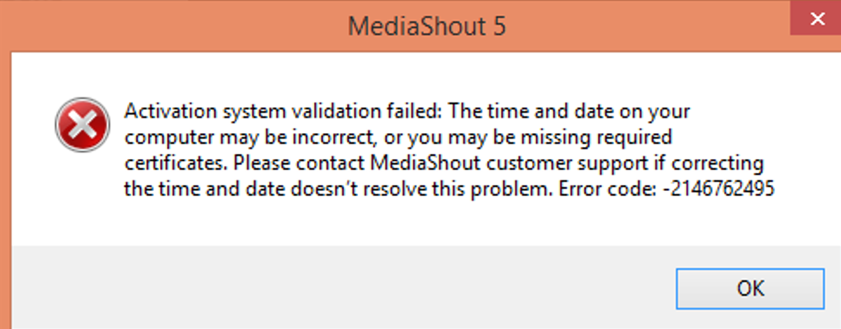 media shout 4 license error